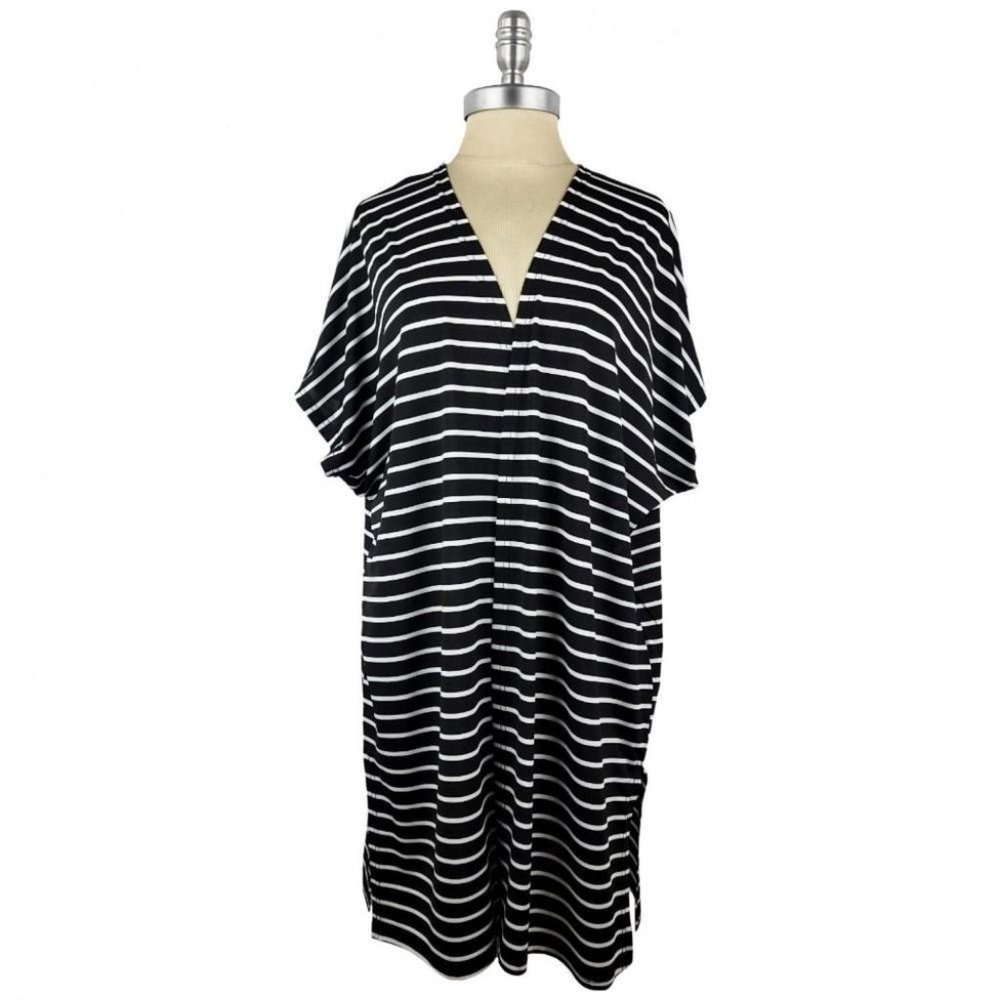 Black and White Striped Kimono